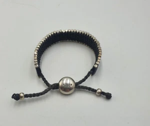 Genuine Links London Black Colour Friendship Bracelet, Fully Hallmarked - Picture 1 of 15