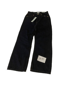 River Island Droit Jambe Décontractée Jeans en Bleu Foncé UK 10S L30 (ph26)