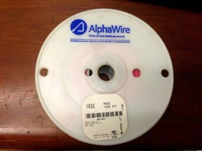 Cable de prueba Alpha Wire 100 pies carrete rojo 20 AWG 1632 cobre Foto 1 de 3