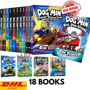 Dog Man Series 1-18 books Set dogman Children's Collection by Dav Pilkey NEW! - Picture 1 of 14