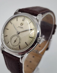 1950s Omega Automatic Bumper SS Ref 2402-2 32mm Mens Wristwatch - Picture 1 of 10