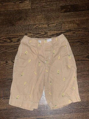 Boys Hanna Andersson Beige Pineapple Banana Deck Shorts Size 130 8 - Image 1 of 4