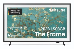 Samsung The Frame GQ32LS03CBUXZG 32 Zoll Full HD QLED Smart TV - Schwarz - Bild 1 von 16