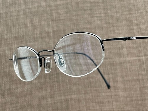 Vintage DKNY Eyeglasses Frame Black Wired Half Rim Glasses Frame made in Italy