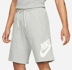 NEW!! Nike Men's Heather Gray French Terry Knee Length Loose Fit Shorts #394 - Picture 1 of 3