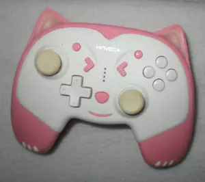 Controlador inalámbrico KINVOCA rosa y blanco gatito gato diente azul Nintendo Switch - Imagen 1 de 3