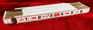 Lufkin #066 Rugged Red End 72" Folding Carpenter's Rule Brass Lock Joints USA - Picture 1 of 10
