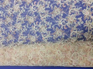 Hardy'sTextile 100% Poly Tulle /Mesh Fabric with Embroidered Flowers - Picture 1 of 5