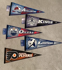 NHL Penants-Set of 5 (Avalanche/Kings/Oilers/Lightning/Flyers) - Picture 1 of 7