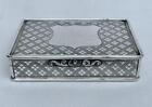Rare Tartan Design Sterling Silver Rectangular Snuff Box By Nathaniel Mills.