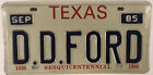 Vanity DD FORD license plate Escort Bronco Thunderbird Taurus Falcon Torino F150