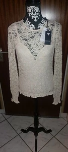 💝GUESS Shirt Bluse Viskose-Spitze Hochzeit Fest Vintage VK:59€ Neu S 36 - Bild 1 von 6