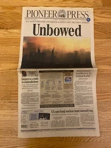 St Paul Pioneer Press 2002 Newspaper Remember Sept 9/11 Attack NYC Coverage Vtg - Picture 1 of 9