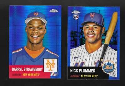 DARRYL STRAWBERRY 2022 Topps Chrome Platinum BLUE BLASTER PRISM NICK PLUMMER RC - Image 1 of 2