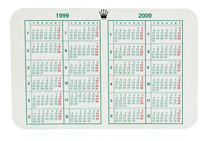 Rolex 1998/1999 Kalendar Karte