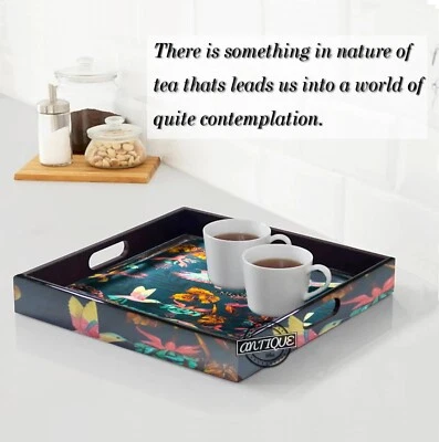 Multipurpose Snack Serving Tray Avatar Forest Theme Printed Unique Gift Set of 2 - Image 1 of 4