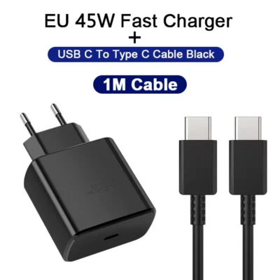 Caricabatteria Usb C Type C  45 W Fast Charge + Cavo 1 M | Ricarica Veloce - Immagine 1 di 4