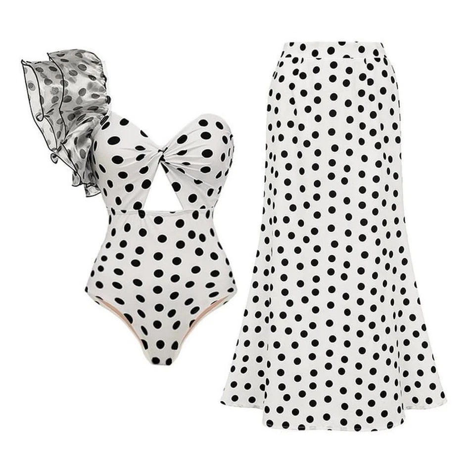 Traje de baño de una pieza para mujer con encubrimientos sexy vintage años 50 trajes de baño empujar Foto 1 de 1