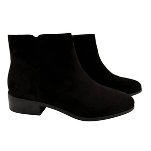 J. Crew Black Women's Suede ZipAnkle Booties Size 8 - Picture 1 of 11
