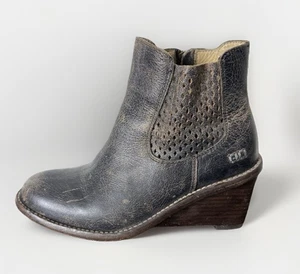 BED STU COUNTESS Keilabsatz Stiefeletten Damen 8 Leder Used Boho Festival - Bild 1 von 9