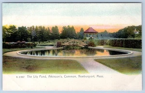 Pre-1907 LILY POND ATKINSON'S COMMON NEWBURYPORT MASS ROTOGRAPH ANTIQUE POSTCARD - Imagen 1 de 2
