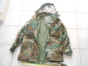 SIZE LARGE LONG VINTAGE WOODLAND GREEN M65 ARMY MILITARY JACKET COAT BDU JACKET - Picture 1 of 6