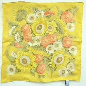 Salvatore Ferragamo Seda Mini Bufanda Bolsillo Cuadrado Girasol Italia 41,5 cm - Imagen 1 de 15