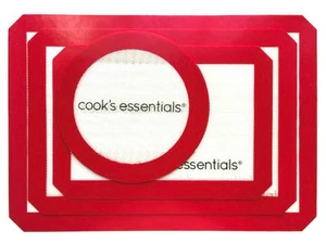 COOK'S ESSENTIALS 5-PC SILICONE BAKING MATS-3 rectangle &2 round, NEW - Picture 1 of 3