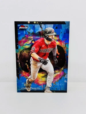 2024 Topps Finest CORBIN CARROLL Rare Blue Refractor /99 Diamondbacks #280 - Image 1 of 2
