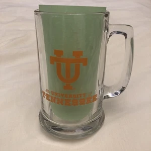 Vintage University Tennessee Volunteers Glass Beer Mug 5 1/2” Tall NCAA VOLS E18 - Picture 1 of 6