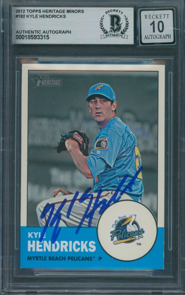 2012 Topps Heritage Minors Kyle Hendricks Beckett Authentic Signed Auto 10 *3315 - Image 1 of 1
