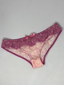 Agent Provocateur Francoise Pink Lace Brief Large New