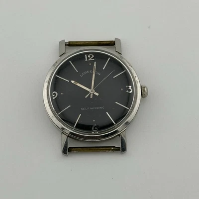 Vintage 1960s Lord Elgin Black Dial Automatic Watch Self-winding Wristwatch RUNS - Image 1 of 4