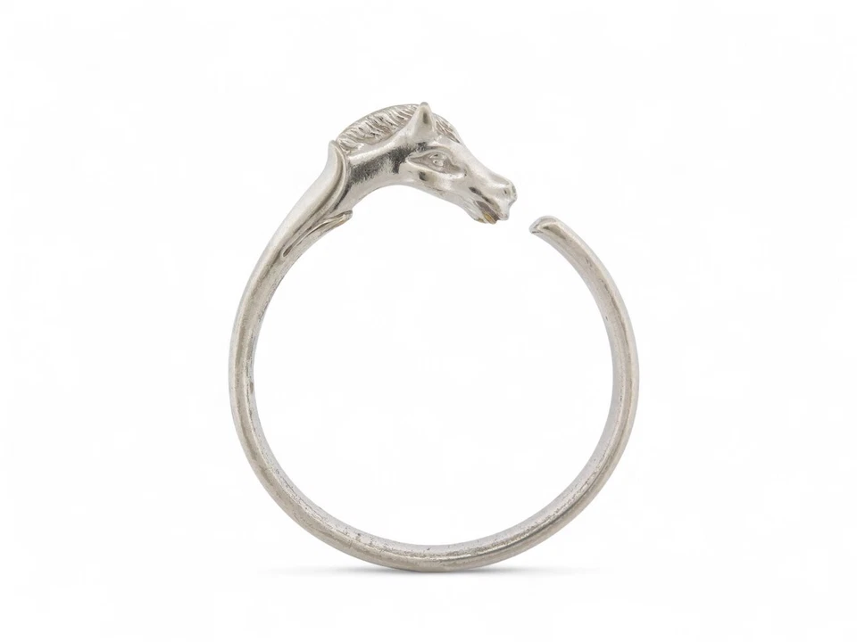 VINTAGE BRACELET HERMES RAVINET D'ENFERT TETE CHEVAL METAL ARGENTE HORSE'S HEAD - Photo 1/1