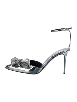 GIUSEPPE ZANOTTI Mahrtina Серебряный патент D'Orsay насосы размер 9,5 это 39 очень хорошая коробка - Изображение 1 из 4