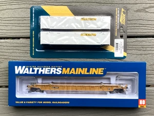 WALTHERS 1/87 HO 53' NSC WELL CAR TTX RD #656463 & RAPIDO J.B. HUNT CONTAINERS - Picture 1 of 24