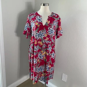 OLD NAVY Womens Large Floral Short Sleeve Dress V Neck Casual Knee Length - Picture 1 of 11