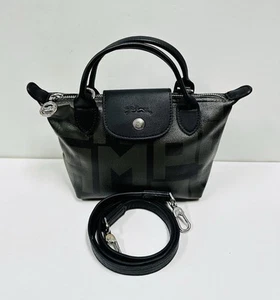 Longchamp Le Pliage Olive Black LGP Logo Top Handle Bag Size XS - Picture 1 of 13