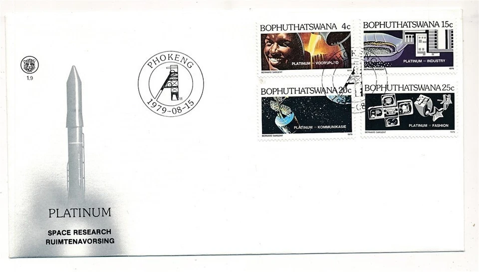 D413501 Bophuthatswana FDC Platinum Space Research Foto 1 de 1