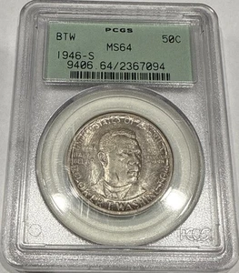 1946 S Booker T Washington BTW 50C Half Dollar ~ PCGS MS64 OGH Old Green Holder - Picture 1 of 4