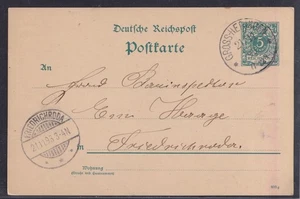 76129) GROSS-HERINGEN Thüringen Schilling-Stempel 1893 auf Postkarte - Bild 1 von 2