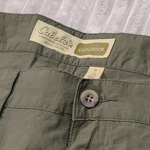 mens cabela's outdoors xl green zip off pants hiking convertible utility - Foto 1 di 16