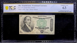 PCGS ChUNC 63. FR# 1379 Fractional Currency, 50c 1869 United States Fourth Issue - Picture 1 of 5