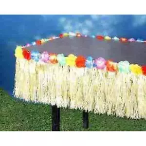 Grass Hawaiian Luau Party Table Skirt Table Fringe 12 Inches tall (not to floor) - Picture 1 of 2