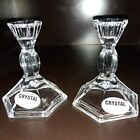 Vintage 2 Crystal Tapered Candle Holders Micheal C. Fina Fifth Avenue 24% Lead