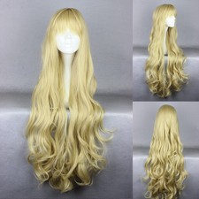 Ladieshair Cosplay Wig Perücke blond 90cm lockig Karneval Halloween A7T