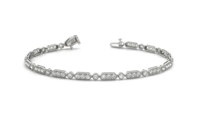 Antique Handmade Style 1.01CT White Cubic Zirconia Dainty Design Tennis Bracelet - Imagem 1 de 3