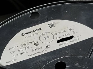 Watlow/Serv-Rite K16-3-509 16/2C FEP/FEP Shielded Thermocouple Wire 204C /50ft - Picture 1 of 6