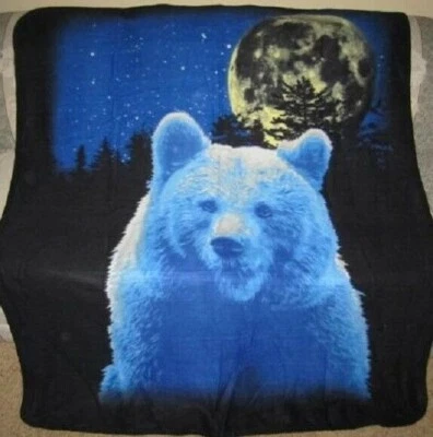 Новый коричневый медведь звезды флис бросить подарок одеяло мягкий гризли синий звездное небо новый в упаковке - Изображение 1 из 3
