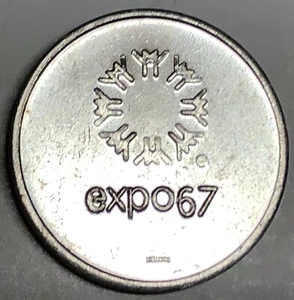 # C3420     EXPO 67     ALUMINUM    TOKEN,     - Picture 1 of 2